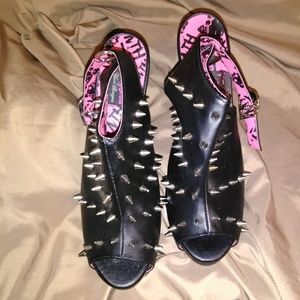 Black spike heels